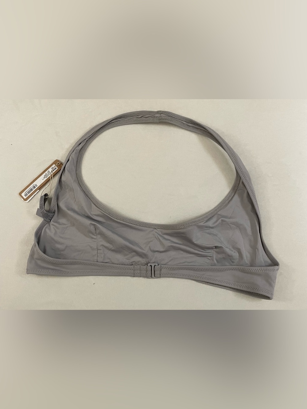 Skims NWT Halter Scoop Bikini Top in Light Chrome Grey Size XL - Picture 4 of 5